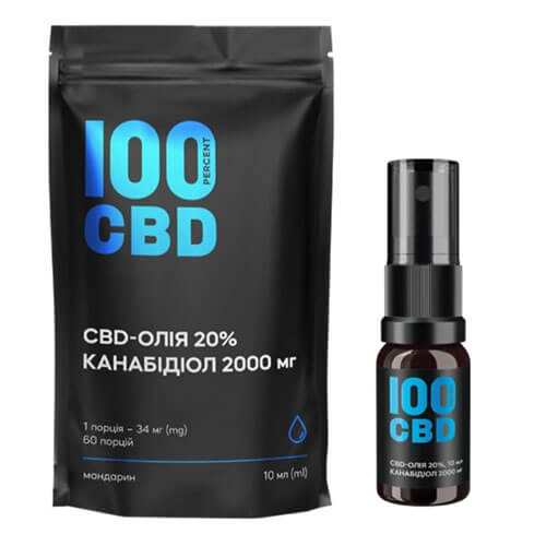 CBD-олія (канабідіол), 34 мг CBD, 10 мл, 100 PERCENT CBD