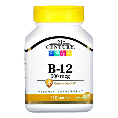 Вітамін B-12, 500 мкг, 110 таблеток, 21st Century Вітамін B-12, 500 мкг, 110 таблеток, 21st Century