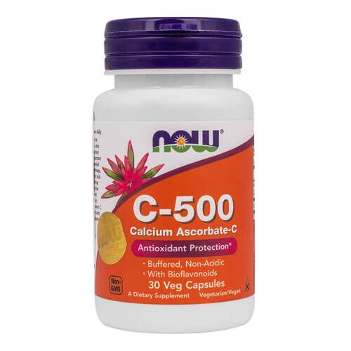 Вітамін С-500 Аскорбат кальцію, 30 капсул, NOW Foods