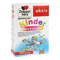 Kinder Омега-3 для детей с 7 лет, 45 капсул, Doppelherz