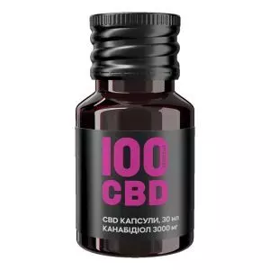 CBD капсули (канабідіол), 100 мг КБД, 30 капсул, 100 PERCENT CBD