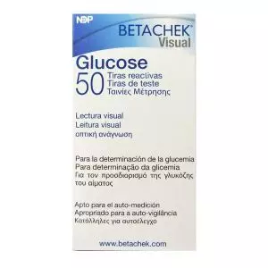 Тест полоски Betachek Visual Glucose, глюкоза в крови, 50 шт.