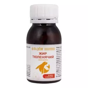 Жир тюлений, 0,3 г, 60 капсул, Эликсир