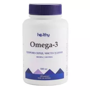 Омега-3, 500 мг, 180 капсул Healthy Nation
