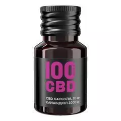 CBD капсули (канабідіол), 100 мг КБД, 30 капсул, 100 PERCENT CBD