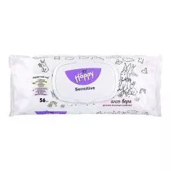 Влажные салфетки для детей, Bella Baby Happy Sensitive & Aloe Vera, 56 шт.