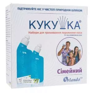Набір для промивання порожнини носа Кукушка сімейний, флакон 120 і 240 мл