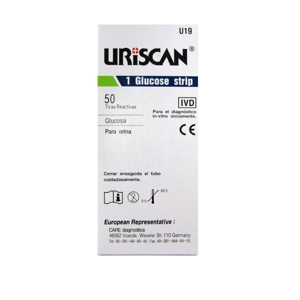 

Тест-смужки URISCAN U19, глюкоза в сечі, 50 шт.