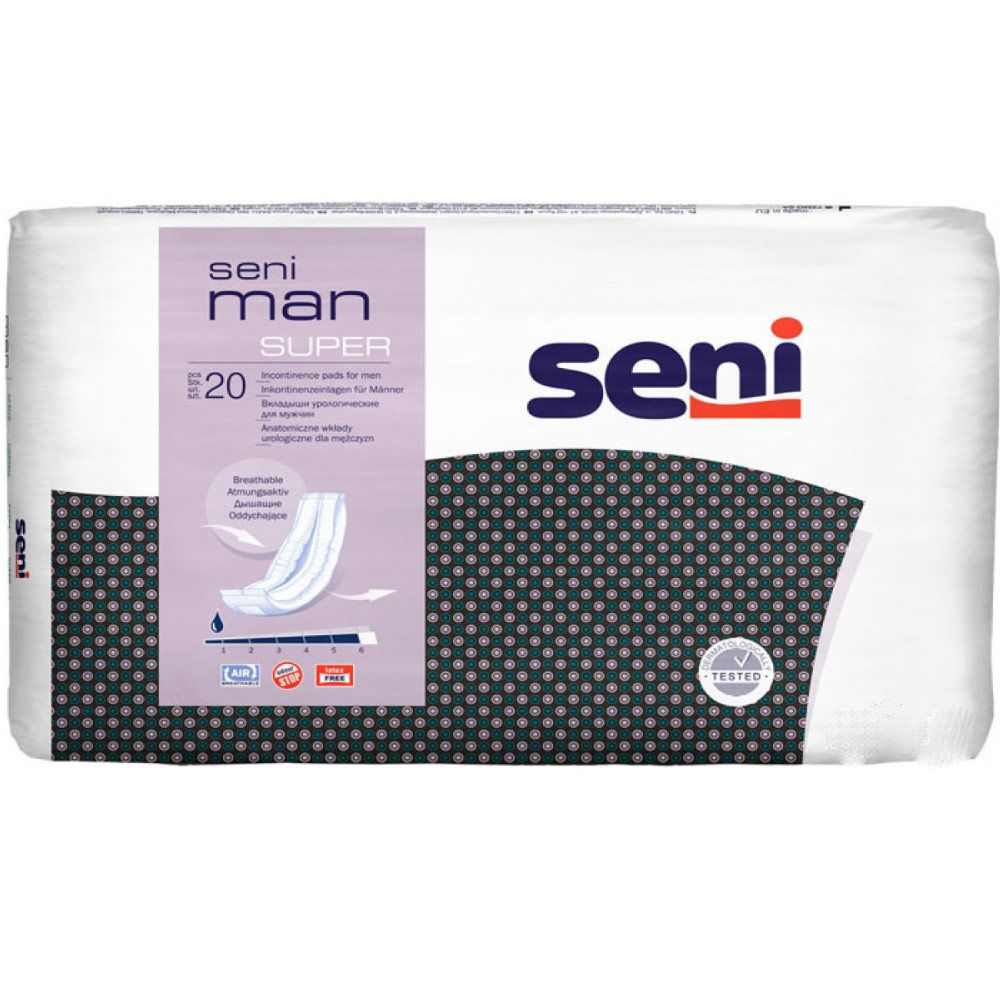 

Урологічні вкладки для чоловіків Seni Man Super, 20 шт., SEMU-SU20