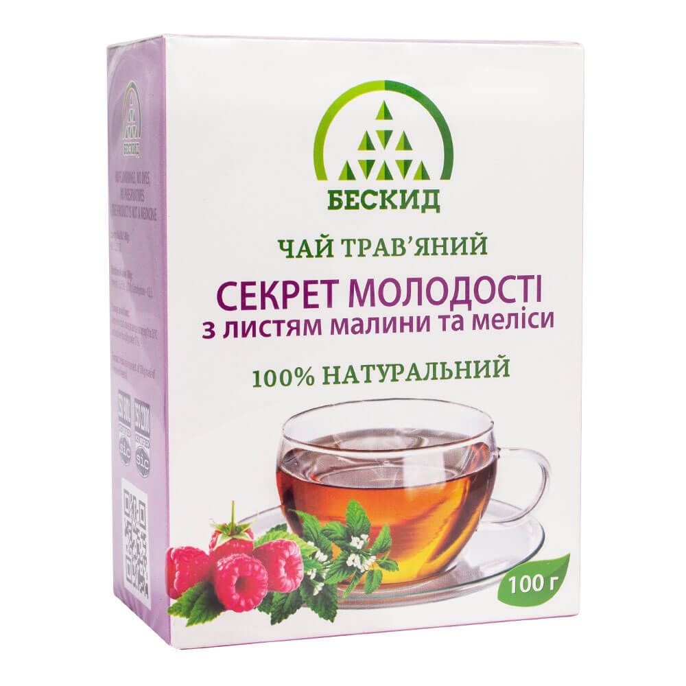

Травяной чай "Секрет молодости", с листьем малины и мелиссы, 100 г
