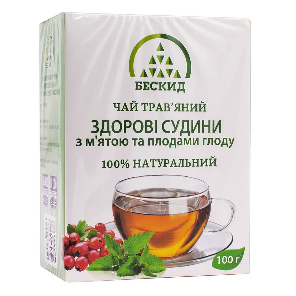

Травяной чай Здоровые сосуды с мятой и плодами боярышника, 100 г
