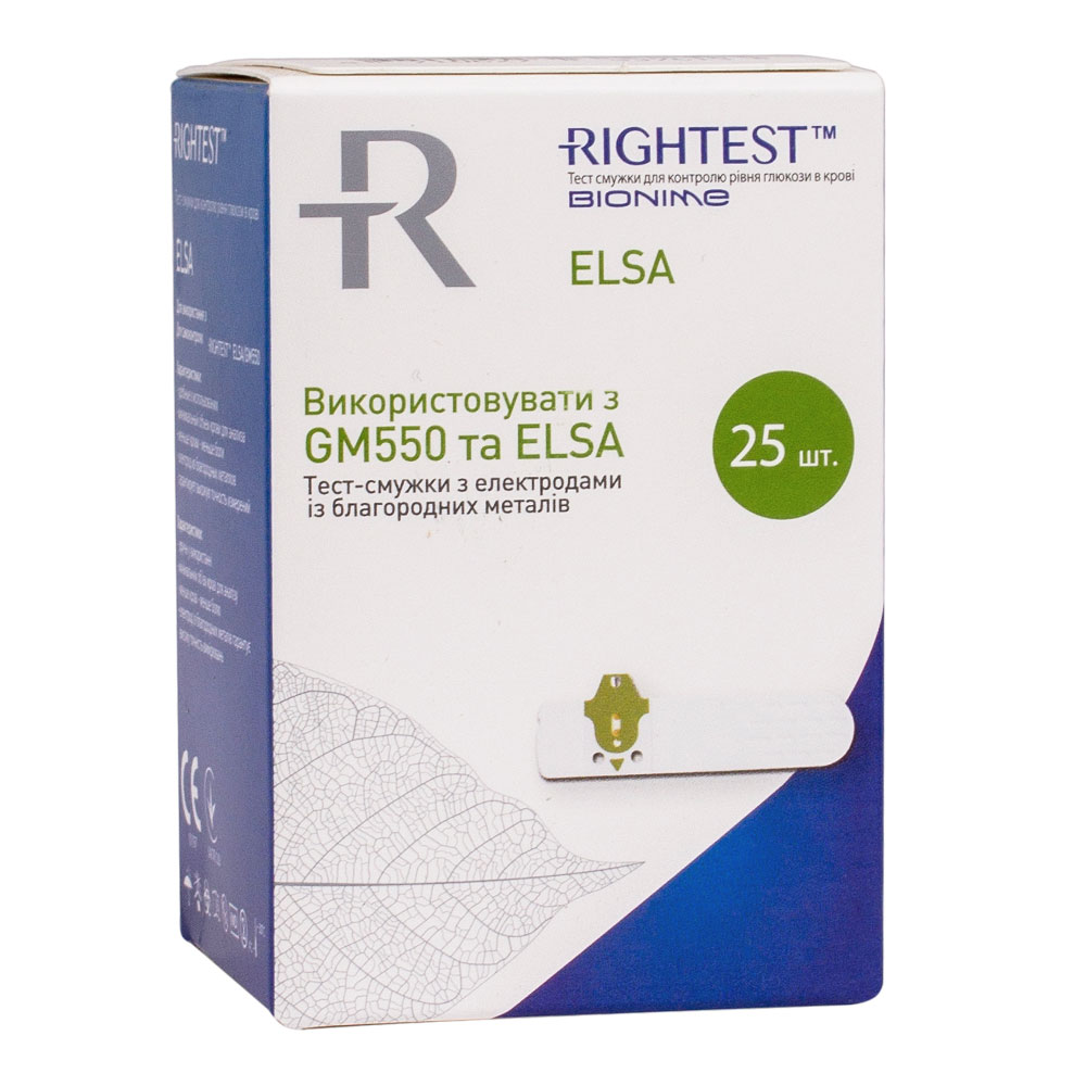 

Тест-полоски к глюкометру Bionime Rightest GSМ 550, 25 шт.