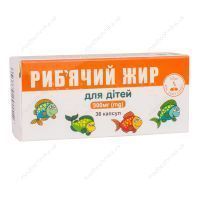 Рыбий жир для детей, ENJEE, 300 мг, 36 капсул в блистере, Красота и Здоровье