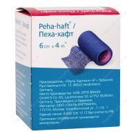 Бинт когезивный фиксирующий Peha-haft Color, 6 см x 4 м, синий, HARTMANN