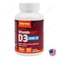 Витамин D3, 1000 МЕ, 100 капсул, Jarrow Formulas