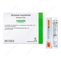 Шприц инъекционный, инсулиновый, 100 шт., 1,0 мл с иглой, 100U, Medicare