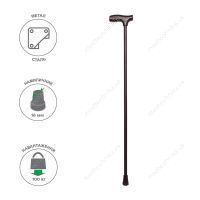 Трость стальная MEDOK нерегулируемая коричневая 01-007