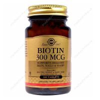 Биотин, 300мкг, 100 таблеток, Solgar