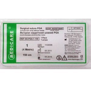 Шовный материал PGA (полигликолиевая кислота) без иголки, Medicare (4 Metric)