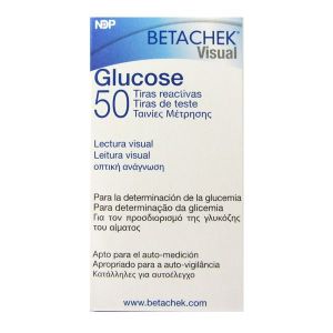 Тест полоски Betachek Visual Glucose, глюкоза в крови, 50 шт.