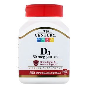 Вітамін D3, 2000 МО, 110 таблеток, 21st Century