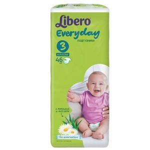 Подгузники детские Libero Everyday Midi 3 (4-9 кг), 46 шт.