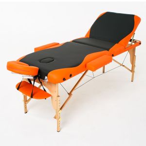 Массажный стол Titan, 3-секционный, черный/оранжевый, RelaxLine