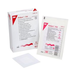 Пластир стерильний 3M Medipore+Pad 3566E, гіпоалергенний, 10х10 см