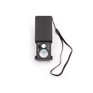 Лупа выдвижная карманная Magnifier 9881 с подсветкой, 30x и 60x увеличения