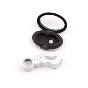 Лупа кишенькова Magnifier 9888 із LED-підсвічуванням та ультрафіолетом 40x збільшення, 25 мм діаметр лінзи
