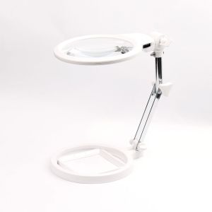 Лупа настольная Magnifier 3B-1А с LED-подсветкой, 2,5x+5x увеличение, 130+25 мм диаметр