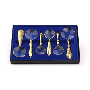 Подарунковий набір ручних луп Magnifier 18154 із золотим напиленням у пластиковому кейсі