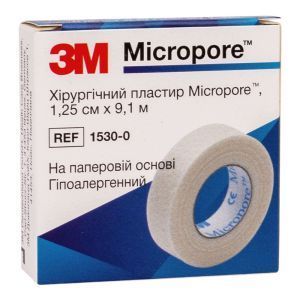 Пластир на паперовій основі 3М Micropore 1530-0 1,25х9,14