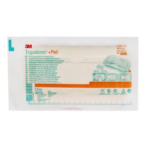 Прозрачная пленочная повязка с абсорбирующей прокладкой Tegaderm+Pad, 9x20 см (прокладка 4,4x15,2 см), 3M