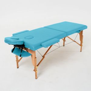 Массажный стол Laguna FMA201A-1.2.3, 2-секционный, светло-синий, деревянный, RelaxLine