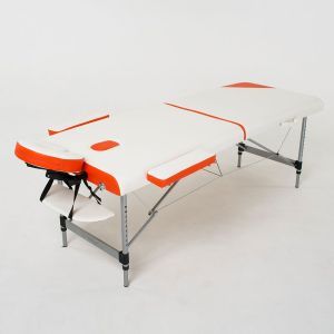 Массажный стол RelaxLine FMA2311L-1.2.3 Sonata, бело-оранжевый, алюминиевый