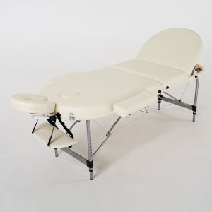 Масажний стіл Oasis FMA342L-1.2.3, 3-секційний, cвітло-бежевий, алюмінієвий, RelaxLine
