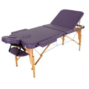 Массажный стол Malibu FMA306A-1.2.3, 3-секционный, фиолетовый, деревянный, RelaxLine