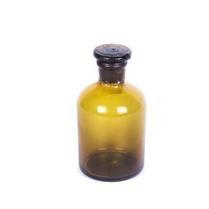 Бутыль для реактивов "Стеклоприбор", темное стекло, узкое горло, пробка, 250 мл