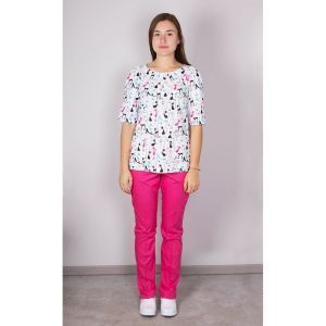 Костюм медичний жіночий (котики маленькі)