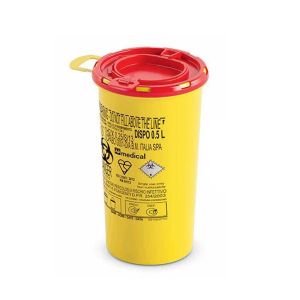 Контейнер для сбора иголок и медицинских отходов DISPO желто-красный, 1 л