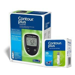 Глюкометр CONTOUR PLUS + тест-полоски CONTOUR PLUS, 25 шт.