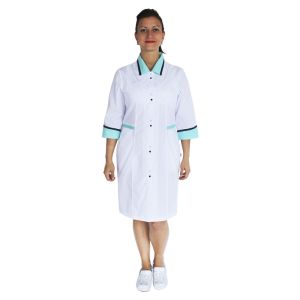 Медичний халат жіночий "Оксфорд", білий/м'ятний