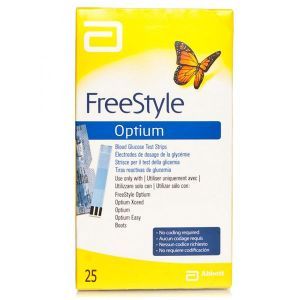 Тест-смужки до глюкометра Abbott FreeStyle Optium, 25 шт. (для моделей Optium Xceed і FreeStyle Optium)