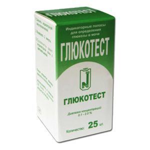 Тест-полоски "Глюкотест", глюкоза в моче, 25 шт. NORMA-GLT-25