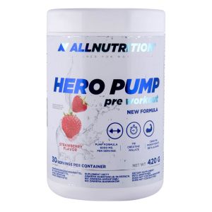 Передтрен Hero Pump Pre Workout, 420 г, зі смаком полуниці, All Nutrition
