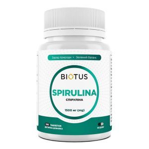 Спіруліна, 1500 мг, 100 таблеток, Biotus