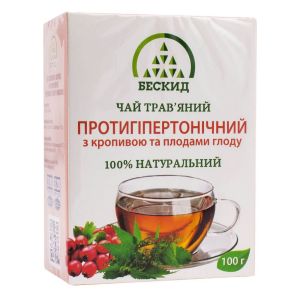 Трав'яний чай Протигіпертонічний з кропивою та плодами глоду, 100 г