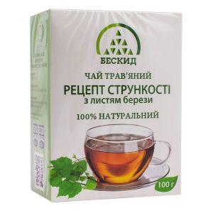 Трав'яний чай Рецепт стрункості з листям берези, 100 г
