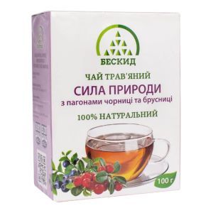 Трав'яний чай "Сила природи" з пагонами чорниці та брусниці, 100 г